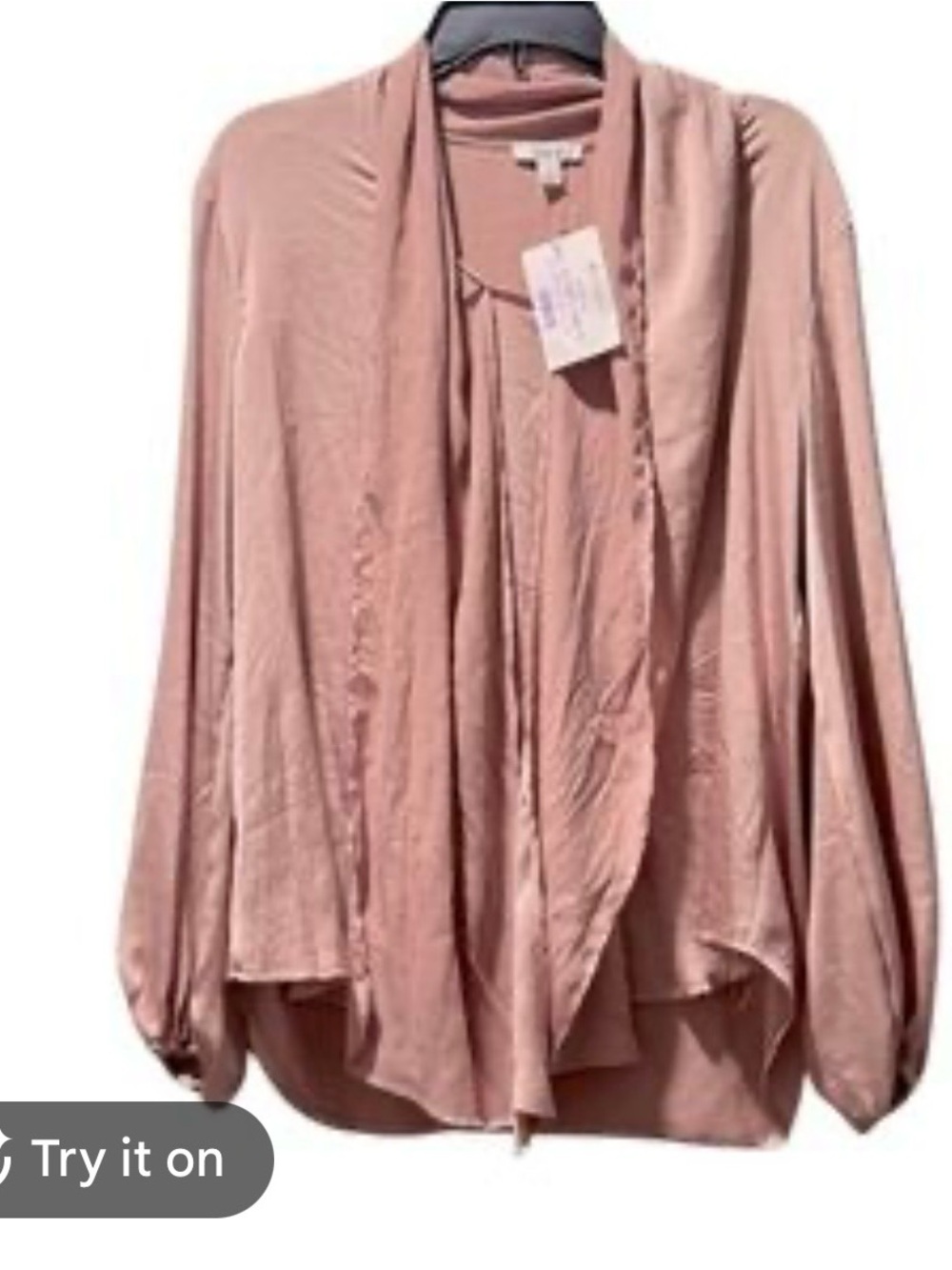 Bar III Dusty Rose Draped Open-Front Cardigan